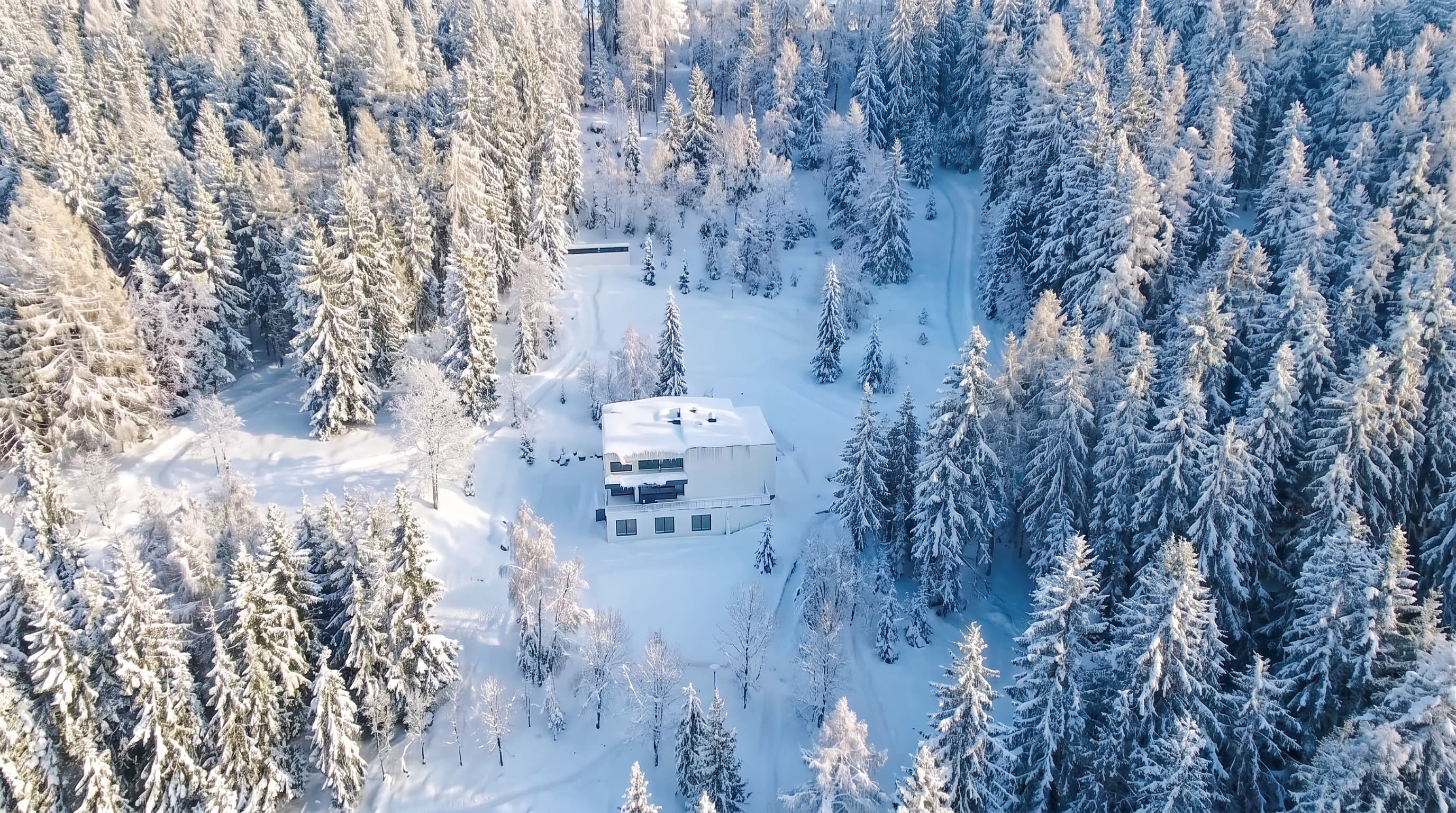 Korbielów zimą z drona